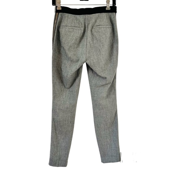 Zara Light Grey Fitted Ankle Mid Rise Tuxedo Trousers Pants Size XS - Picture 6 of 8